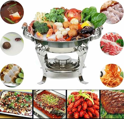 Ensemble de buffet rond grand format en acier inoxydable poli - 4