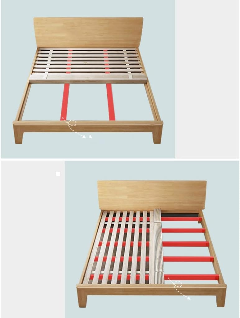 Foldable Solid Wood Bed Slats, Rollable Moisture-Proof Tatami Board, Adjustable Support for Beds (Style 1, Size: 1500mm x 1900mm)