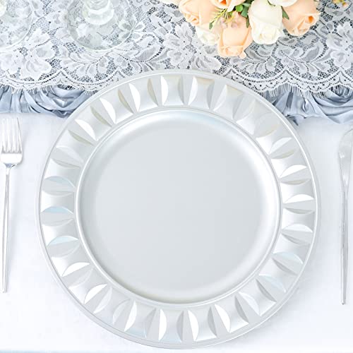 6 Platos Desechables Redondos Silver 13'' Tableclothsfactory miniatura 5