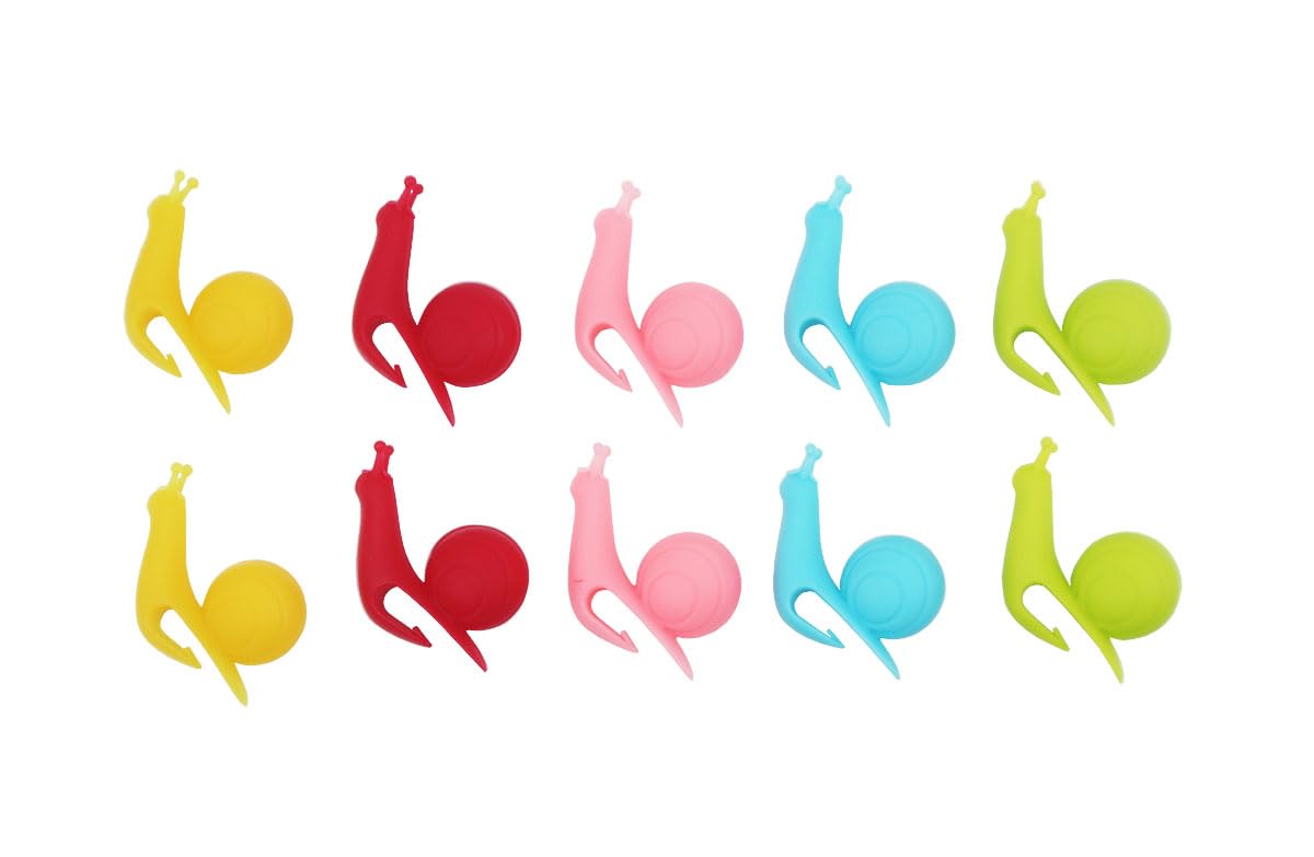 10 PCS Cute Colorful Snail Shaped Tea Bag Holder,Silicone