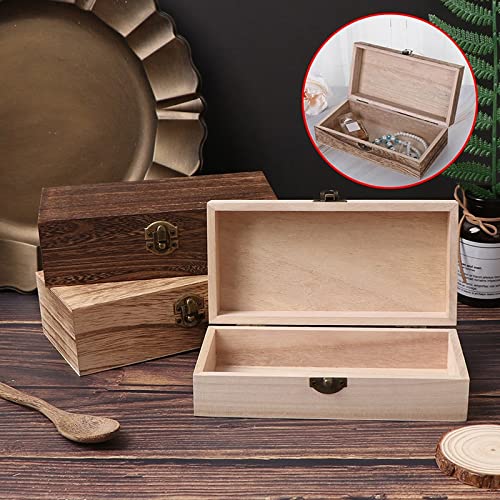 YCTTKDD Schmuckschatulle, 1 ück, Retro-Schmuckschatulle, Organizer, Schreibtisch, Naturholz, Klapp-Aufbewahrungsbox, Heimdekoration, handgefertigte Geschenkboxen aus Holz, Khaki