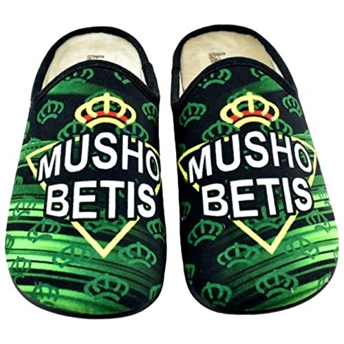 VULCA-BICHA S.L. - Zapatilla del Betis con Plantilla Acolchada extraíble 606281 Sintético Hombre Color: Verde Talla: 44