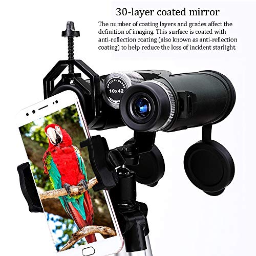 Fernglas für Erwachsene, 10x42 Kompakt-HD-Fernglas mit Nachtsicht bei schlechten Lichtverhältnissen für die… – Bild 4