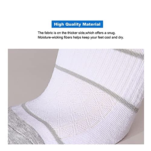 Image of EnerWear EnerWear 10P Pack Men's Lycra Cotton Half Cushion Crew Socks(10-13 /shoe size 6-12, White 3)