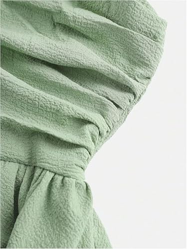 Verdusa Girl's Bow Tie Shoulder Sleeveless Princess Dress Ruched Tiered Layered Summer Dresses3