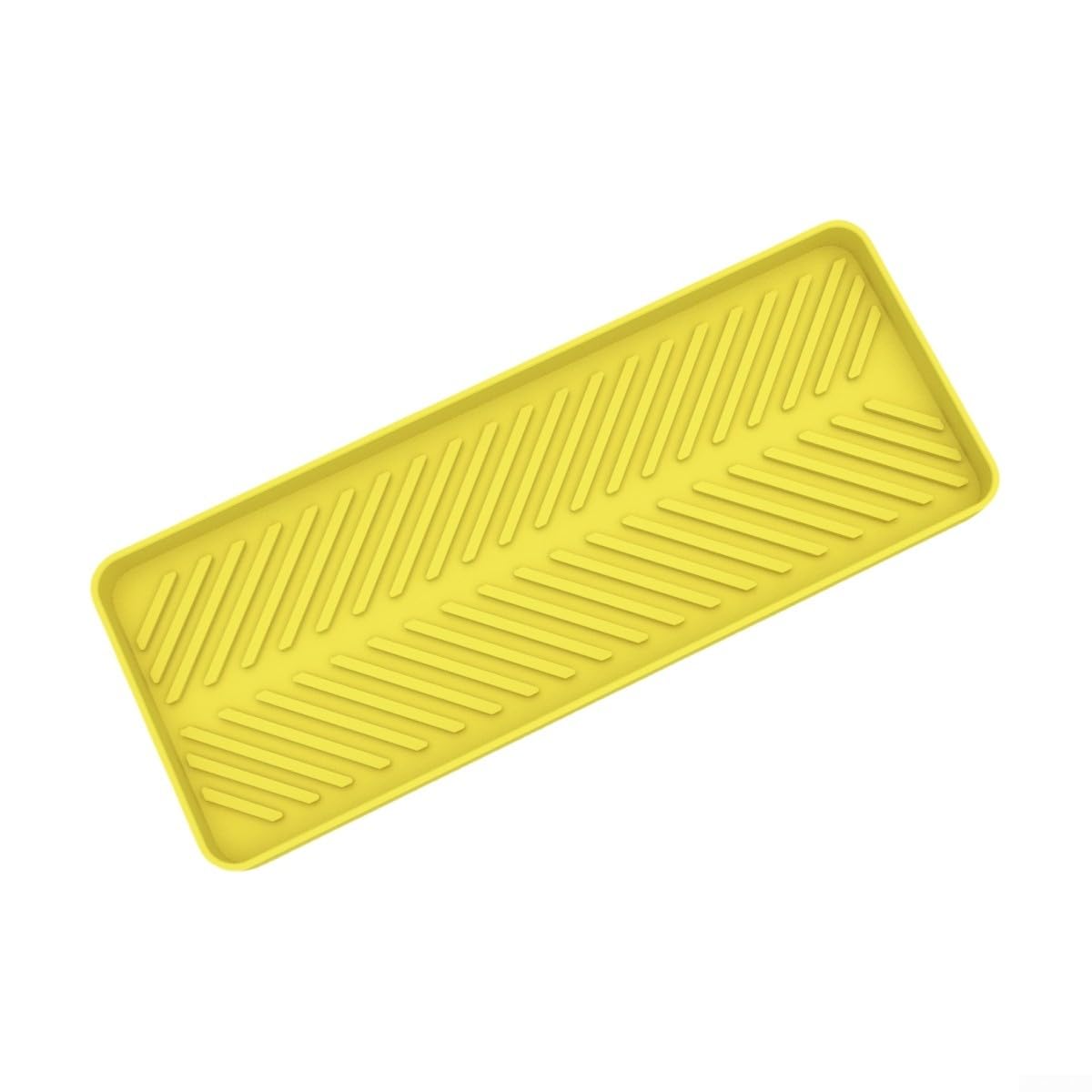 EasyByMall Silicone Sponge Holder - Kitchen Sink Organizer Caddy Tray, Sink Storage Rack For Dish Sponge Soap Dispenser Scrubber In Bathroom(Yellow)