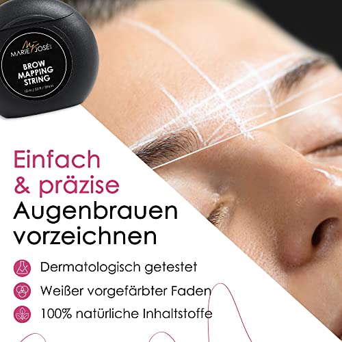 Professionelles Weißes Brow Mapping String für Präzise Augenbrauenvorzeichnung - Sichtbare Fadentechnik für PMU & Augenbrauenfarbe - Formgebung und Messung - Bis zu 50 Anwendungen