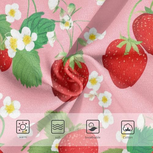 Cute Red Strawberries Pink Girl Panties Cute Toddler Girls Underwear Cotton Florals Kids Undies Briefs 2t3