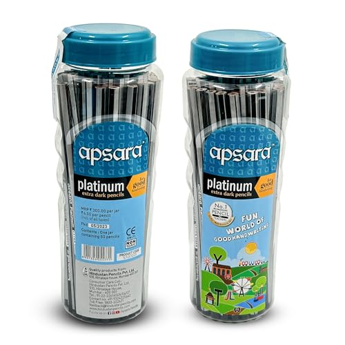 Image of Apsara Platinum Pencils - Extra Dark & Smooth Writing | Hexagonal Body for Strong Grip | Non-Toxic & Safe - Pack of 40 Pencils