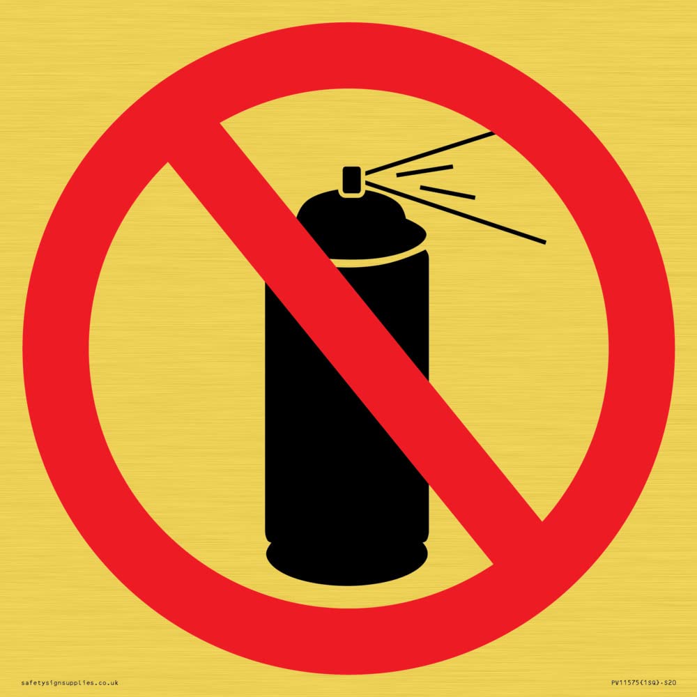 P906 Prohibition: No aerosol Sign - 200x200mm - S20