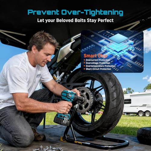 Image of Seesii Impact Wrench 886 Ft-lbs,Brushless 1 /2 Impact Gun for Car /Pickup /RV | 1200N.m Power Impact Wrench High Torque,21V 4000mAh Battery, 2900IPM, Electric Impact Driver for Car