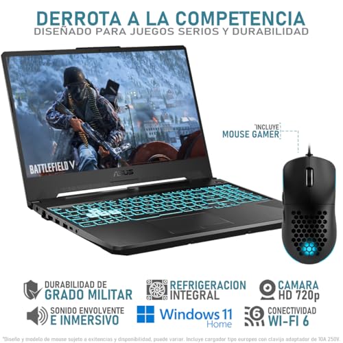 Image of ASUS TUF Gaming A15 NVIDIA GeForce RTX 2050 AMD Ryzen 7 7435HS 16GB RAM 1TB SSD 15.6 inch Windows 11 Home English Keyboard + Mouse DXT Gaming