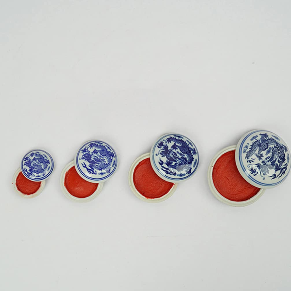 Operitacx 5pezzi Tampone per Inchiostro Rosso Brillante per Calligrafia per Uso Quotidiano Inchiostro per Disegno in Stile Cinese Adatto per Timbri in Gomma Decorazione di Biglietti e Artigi