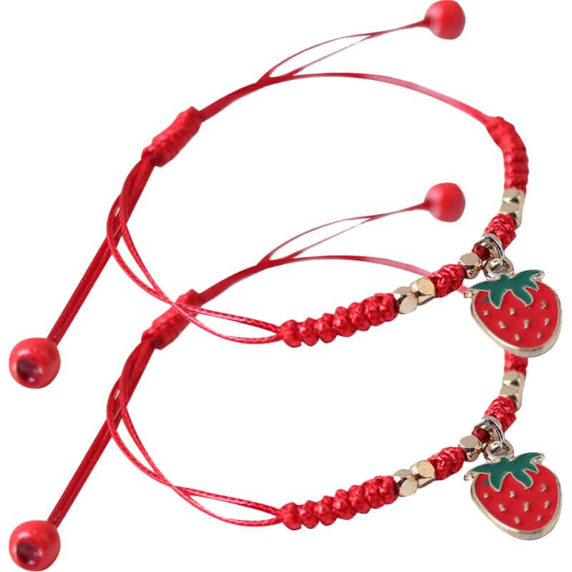 Bracelet cordon fraise réglable pour des moments de complicité partagés
