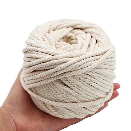 Macrame Cord 100% Natural Cotton 5mm / 54 Yard for Wall Hanging Plant