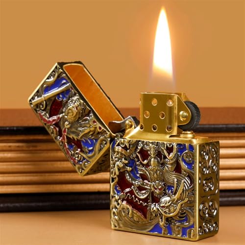 Encendedor Vintage de Cobre a Kerosene resistente al viento miniatura 2