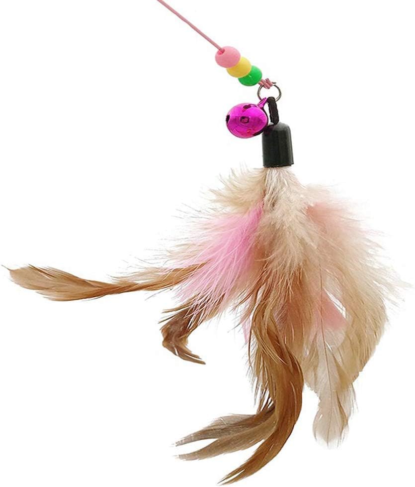 SLSON Feather Teaser Cat Toy, Interactive Cat Catcher and Exerciser Wand for Cats and Kitten Playing, with Feather, Bell and Flexible Wire 7 51mbZV1soML. AC SL1000