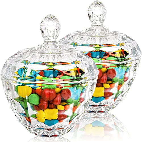 Image of WRINGO Checks Patterned Candy Jar with Lid, Crystal Clear Storage Container for Candy, Cookies, Dry Fruits, Chocolates & Snacks, Decorative Kitchen Storage Jar, (Pack of 1)