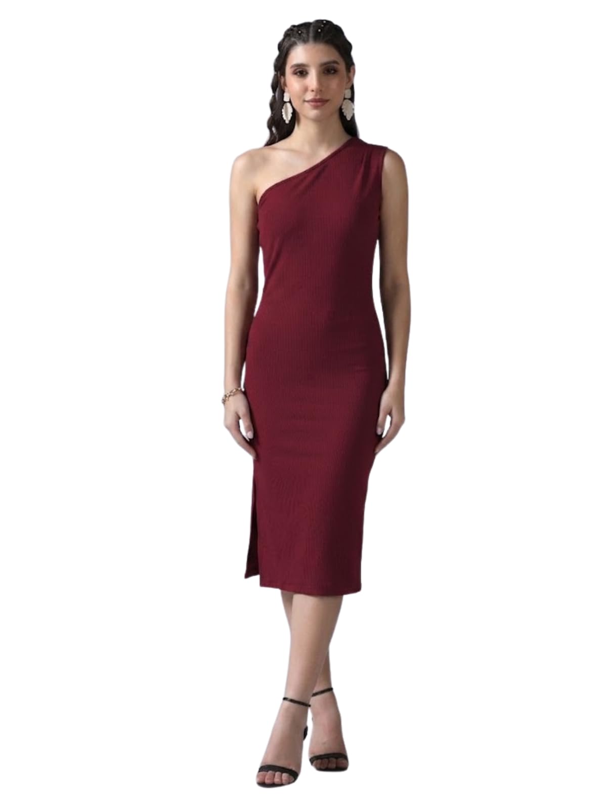 leriya fashion One Shoulder Bodycon Dress For Women | Knee Length Party Dress For Womens Western|One Piece Dresses For Womans | Stylish Dress For Woman|Summer Casual Outfit Wear Events, Date & Evening Look-picture-14