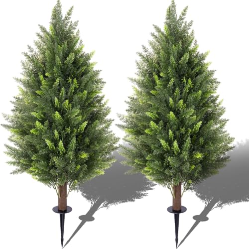 2 Pack 3Ft Artificial Cedar Topiary Trees - image 1