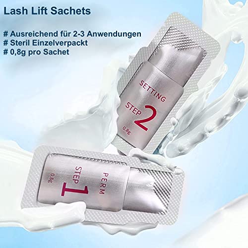 P-Beauty Cosmetic Accessories | Wimpernlifting Wimpernwelle #1 Perm und #2 Fixing Gel als Sachets für Lash Lift | 3-5 Min Einwirkzeit | Neu entwickelnde Formel für längeren Halt | 2x 5 Sachets
