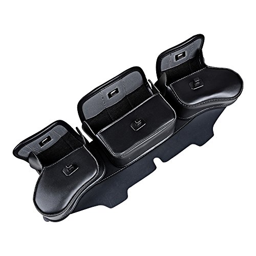 Astra Depot Windshield Saddle 3 Pouch Three Pocket Fairing Bag Fit 1996-2013 Harley Touring Electra Street Glide