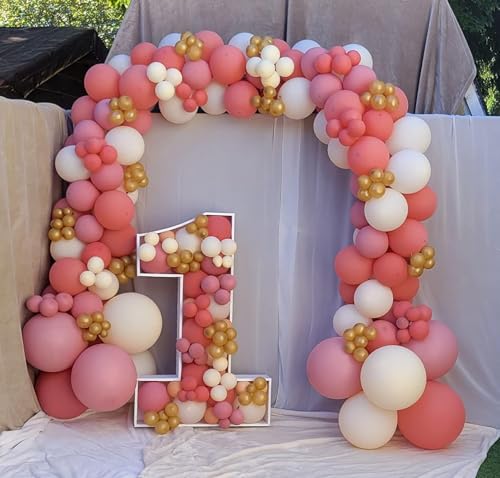 Image of AR Giftzadda Dusty Pink Balloons 50 pcs Pink Balloons for Bride to be Welcome Baby Girls Women Birthday Party Decorations (RK 10)
