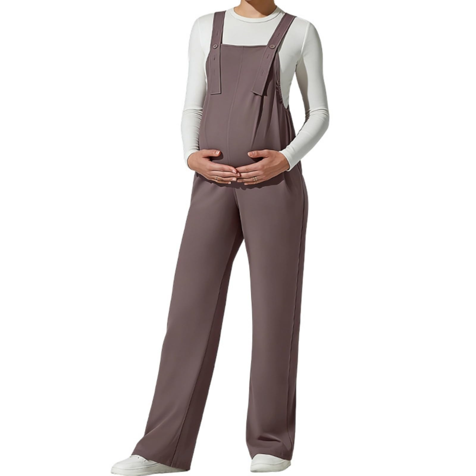 Salopette Premaman Donna Elegante Moda Tuta Premaman Donna Pantaloni Larghi Lunghi Comoda Classico Jumpsuit Playsuit Overall Gamba Larga Casual per maternità, Primavera Estate