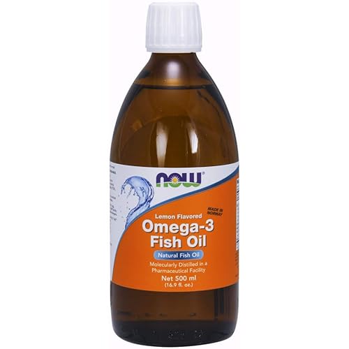 NOW Supplements, Omega-3 Fish Oil Liquid, Molecularly Distilled, Lemon Flavored, 16.9-Ounce