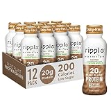 Ripple Vegan Protein Shake | Coffee Flavor | 75mg of Caffeine | 20g Nutritious Plant Based Pea Prote