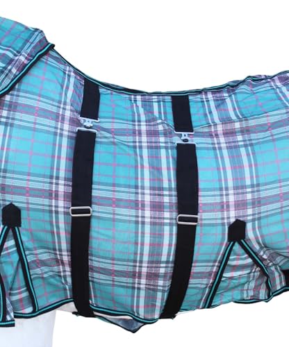 Image of 64 inch Horse Light Summer Spring Airflow Mesh Neck Teal Sea Green 73108