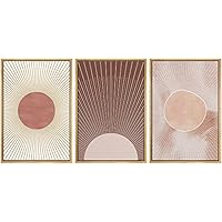 SIGNWIN Framed Canvas Wall Art Sepia Boho Decorative Art Geometric Patterns Illustrations Abstract Bohemian Urban Multicolor Metallic for Home Office - 16