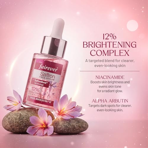 Image of Fairever Saffron Face Serum | 12% Brightening Complex | Niacinamide, Alpha Arbutin & SaffronBurst | Reduces Dark Spots & Pigmentation | For All Skin Types | 30ml
