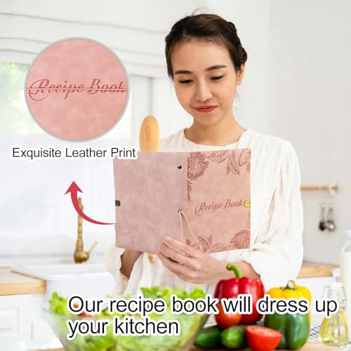 Image of GoShambar Blank Recipe Book to Write in Your Own Recipes, Leather Cookbook