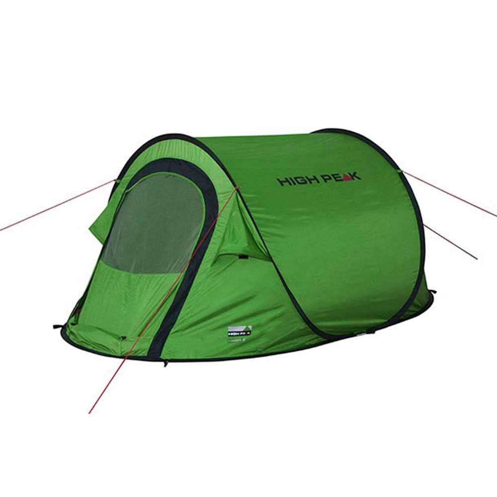 High Peak Wurfzelt Vision 2, Pop Up Zelt für 2 Personen, Festivalzelt freistehend, super leichtes Schnellöffnungs-Wurfzelt, 2000 mm wasserdicht, Ventilationssystem, Moskitoschutz