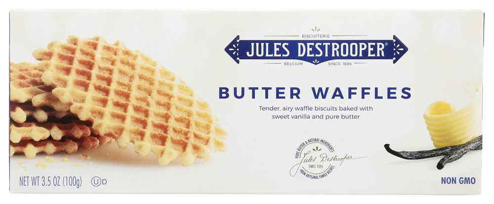 Jules Destrooper Butter Waffles Cookies 3.52 oz Box - Single Pack