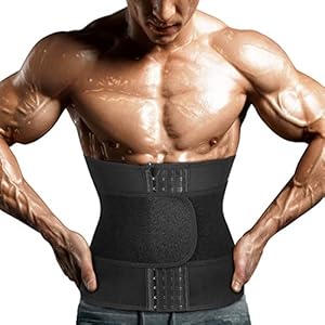Yamadan Mens Neoprene Sauna Waist Cincher Slimmer Trainer Belt Belly Sweat Wrap Trimmer Workout Bands