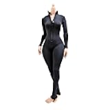 1/6 Scale Female Clothes,Female Tight Stretch Bodysuit Zipper Jumpsuit Clothing for 12inch PH TBL JO Seamless Action Figure Body (Black)