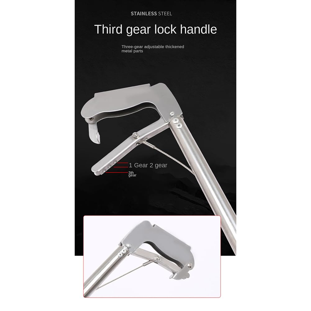 Pinza a serpente extra lunga 150 cm, pinza a serpente pieghevole per rettili, in acciaio inox, gancio a serpente e rettile da 1,5 m