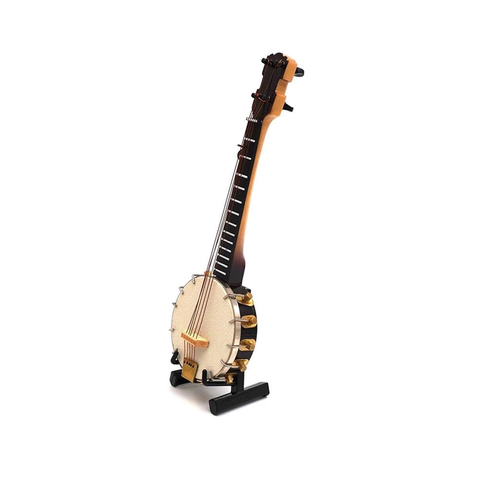1 Szt. Miniaturowy Model Banjo Ze Wspornikiem I Futerałem Mini Akcesoria Do Instrumentów Muzycznych Dekoracji instrument mini (Size : 20cm)