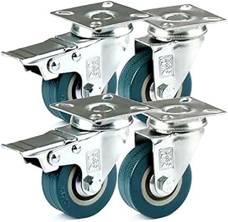 H&S 4 Castor Wheels Heavy Duty 50mm Swivel Trolley Furniture Caster with Brakes
