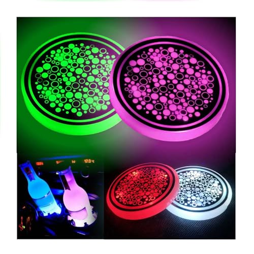 2PCS LED Car Cup Holder Lights, Light up Car Coasters for Cup Holders