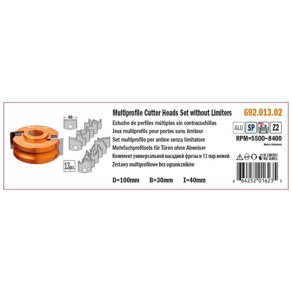 CMT 692.013.02 SET MULTIPROFILO SENZA LIM. D=100X40X30 (ALL)
