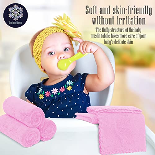 Image of 16 Pack Baby Washcloths - Luxury Coral Fleece - Extra Absorbent and Soft Wash Clothes for Newborns, Infants and Toddlers - Suitable for Sensitive Skin and New Born-Baby Shower-Frozen Berry,10x10 Inch
