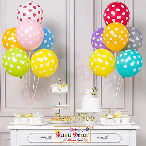 Image of RasuDecor 20 Pieces 12 inch Polka Dot Latex Balloon Mix Color with White Dot Balloons (10+10), 12 Inch Latex Polka Dots Balloons for Kids Women Men Birthday Easter Engagement Wedding, Halloween Party Supplies Decor #RasuImpex (20Pcs 12 inchPolkaDotMixColor)