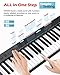 NikoMaku Semi-weighted 88 Keys Piano Keyboard Compact Portable Digital Piano Set for Beginners with Stand, Carrying Case, Sustain Pedal, Headphones, SWAN-S Black