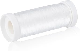Simthread Hilo de coser de nylon invisible transparente Monofilamento 500M espesor 0.004 in, para coser abalorios y colgar decoraciones