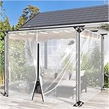 Lona Impermeable De PVC Resistente De 420g/㎡,Lonas De Vinilo Transparente De 0,35mm,Lona para La Lluvia Al Aire Libre,Cortina Resistente a La Intemperie,1Zips-3.3x3m/10.8x9.8ft