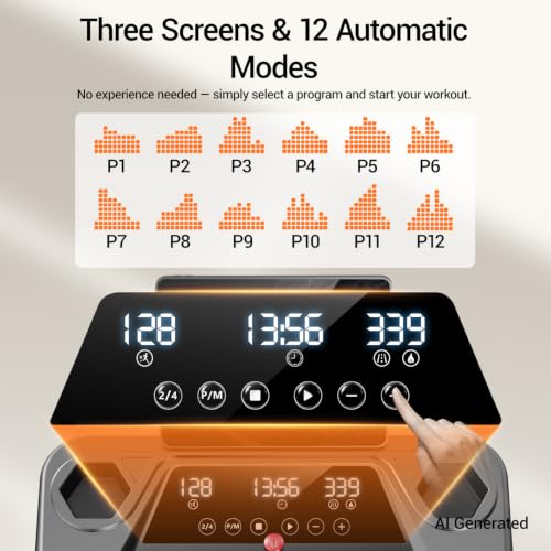 Image of 16% Incline Treadmill with Handle,Foldable Treadmills for Home | 3-in-1 Portable Treadmill, Triple-Screen Console,3.0HP Brushless,300 LBS Capacity,Home Office Gym,LED Display