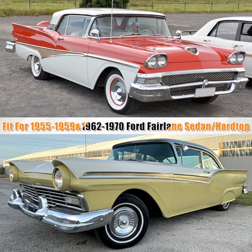 Car Cover Compatible with 1955-1959 & 1962-1970 Ford Fairlane Sedan/Hardtop, Custom Fit Heavy Duty Material All Weather Full Car Cover, Charcoal - Image 3